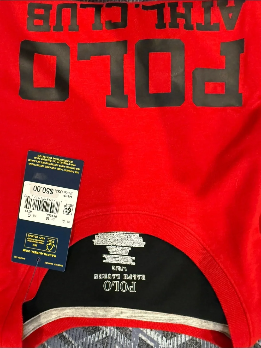 Polo by Ralph Lauren Red Short-Sleeve 'POLO ATHL. CLUB' Graphic Tee